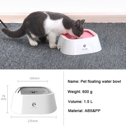 Floating Non-Spill Dog and Cat Water Bowl Dispenser - Anti-Overturn Plastic Design