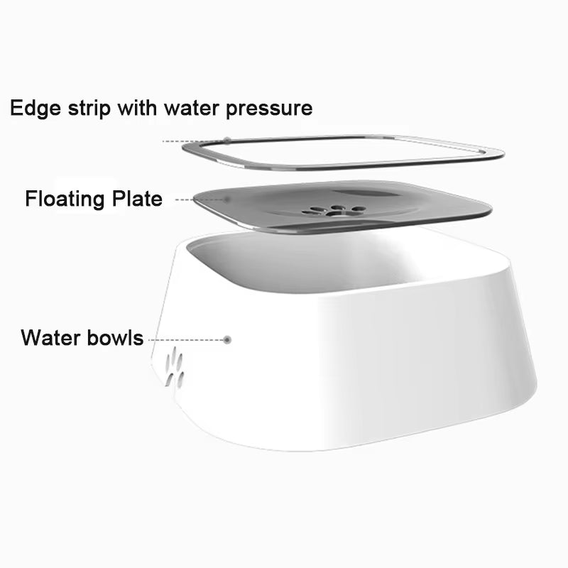 Floating Non-Spill Dog and Cat Water Bowl Dispenser - Anti-Overturn Plastic Design