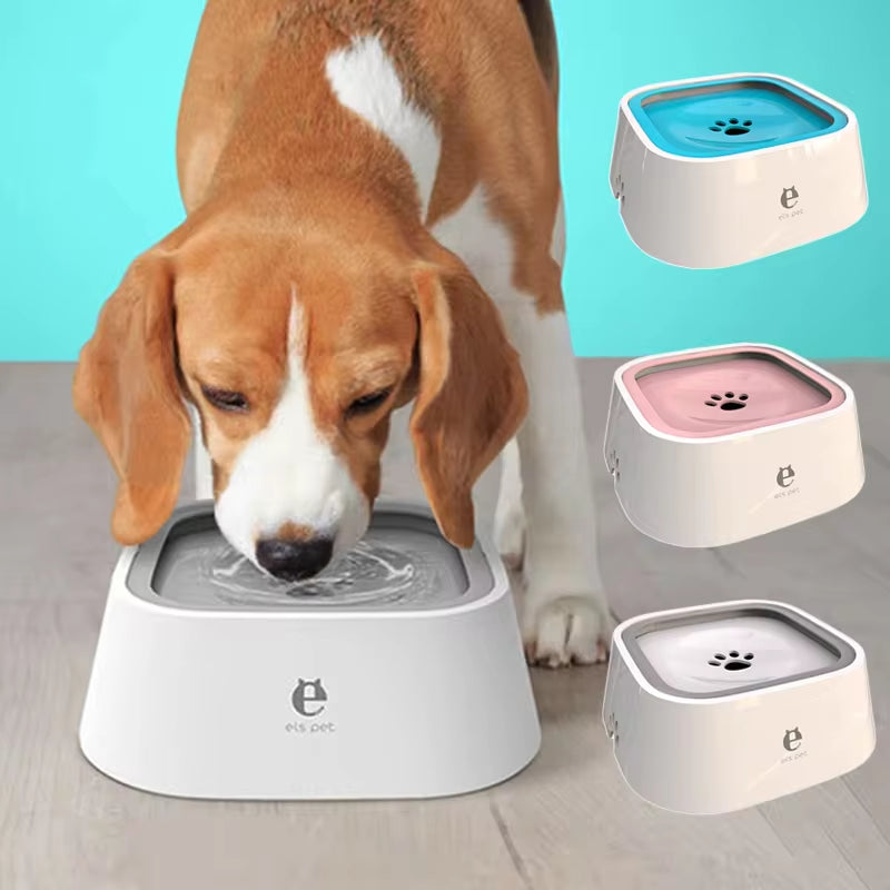 Floating Non-Spill Dog and Cat Water Bowl Dispenser - Anti-Overturn Plastic Design