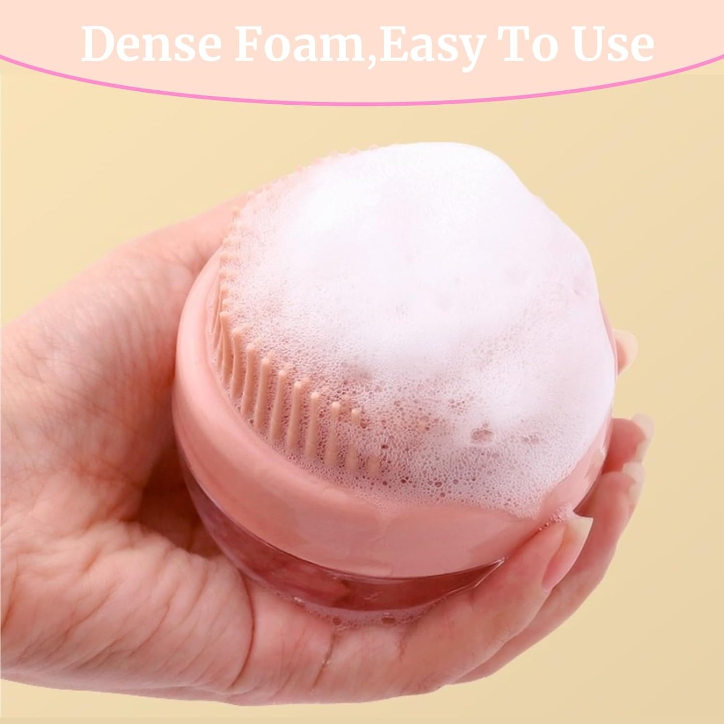 Dog Bath Scrubber Brush, 2Pcs Pet Dog Grooming Massage Shampoo Bath Brush with Soap and Shampoo Dispenser Soft Silicone Bristle for Long Short Haired Dogs Cats Shower-Pink