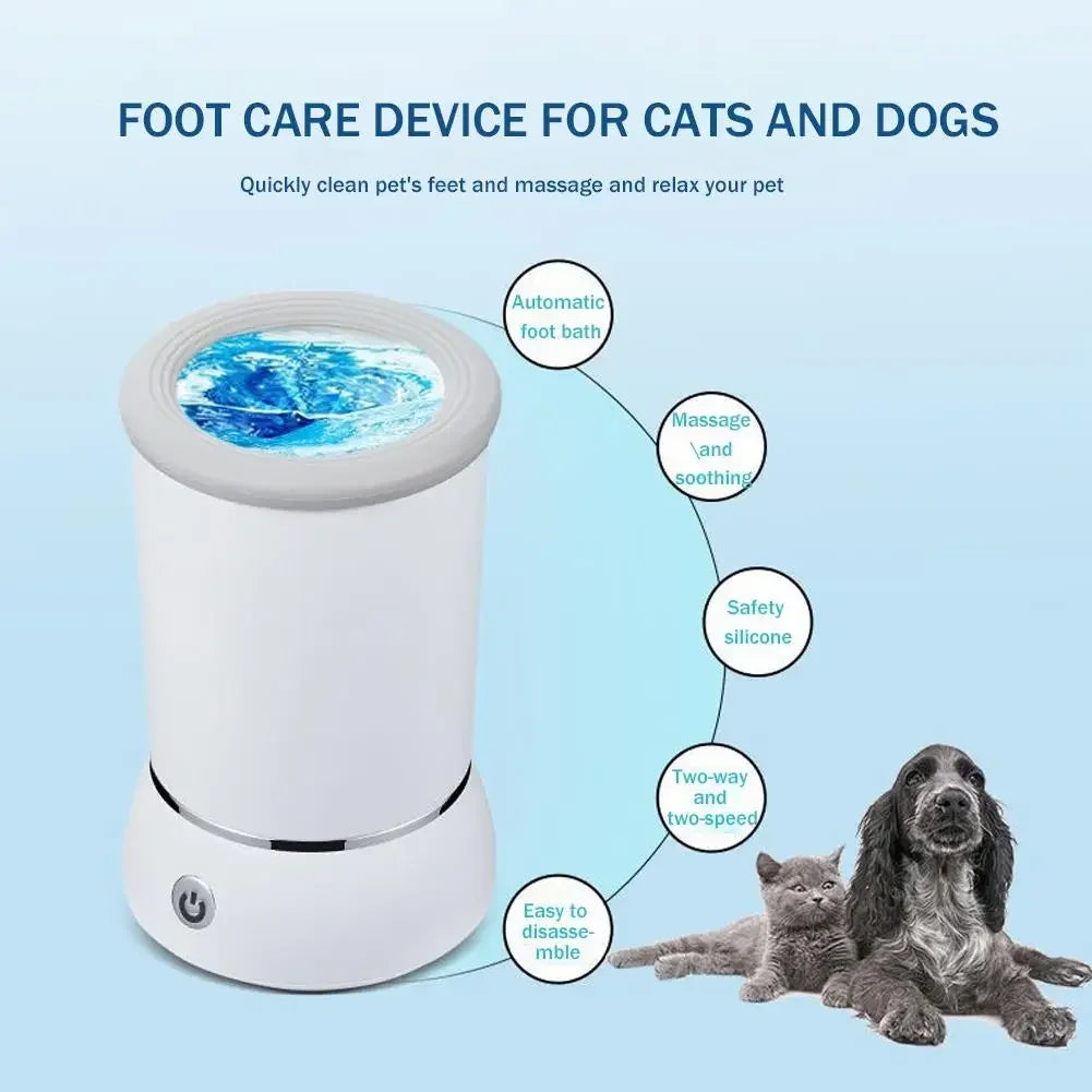 Electric Automatic Dog Paw Cleaner and Massager with USB Charging for Small to Large Breeds